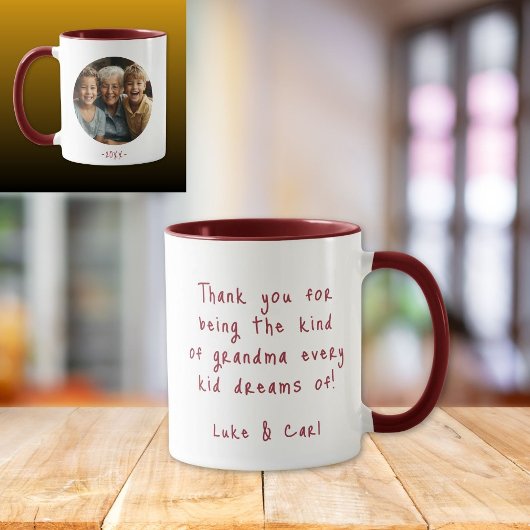 Mug Grand-mère Petits-enfants Message photo Café
