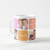 Mug Grand-mère Photo Collage rose orange (Devant gauche)