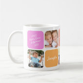 Mug Grand-mère Photo Collage rose orange (Gauche)