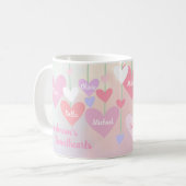 Mug Grand-mère Pink Heart Love Nana Soeurs Monogramme (Devant gauche)