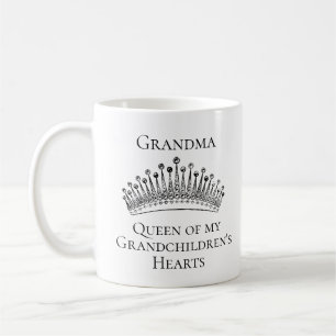 Mug Grand-mère Reine de la Couronne Coeurs des petits-