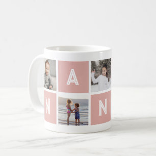 Mug Grand-mère rose 5 Photo Collage Nana