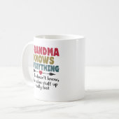 Mug Grand-mère sait tout ce qui est drôle (Devant gauche)