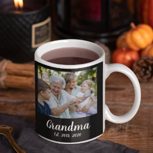 Mug Grand-mère Script Black 3 Photo établi