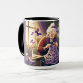 Mug Grand-mère tricot. (Devant gauche)
