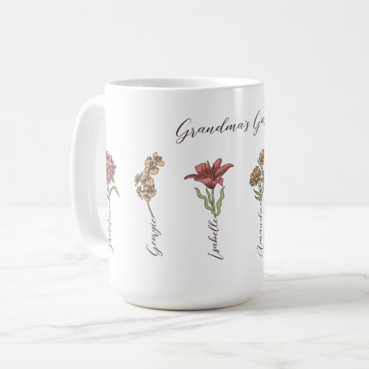 Mug Grand-mère's Flower Garden 6 petits Nom Floral (Devant gauche)