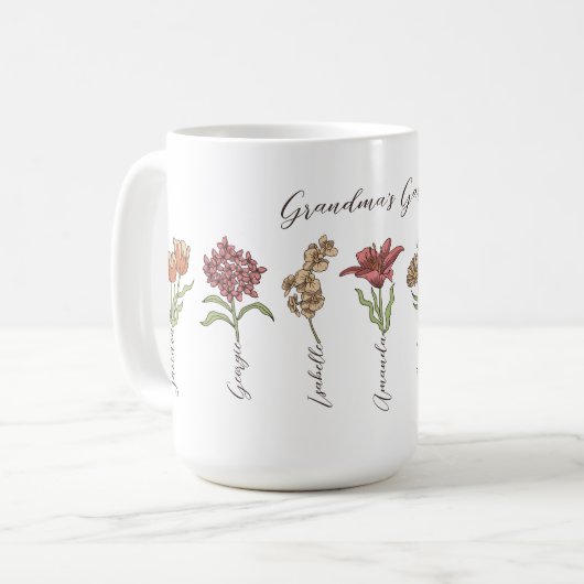 Mug Grand-mère's Flower Garden 7 petits Nom Floral (Devant gauche)