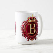 Mug Grand monogramme B sur velours rouge (Devant droit)
