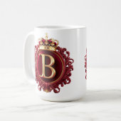 Mug Grand monogramme B sur velours rouge (Devant gauche)