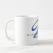 Mug Grand Monogramme Blue Calligraphie Votre Nom Micha (Gauche)