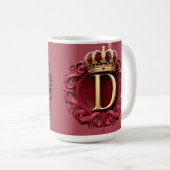 Mug Grand Monogramme D sur Velours Rouge (Devant droit)
