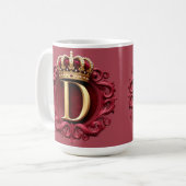 Mug Grand Monogramme D sur Velours Rouge (Devant gauche)