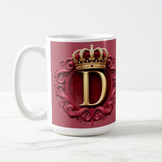 Mug Grand Monogramme D sur Velours Rouge (Gauche)