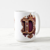 Mug Grand Monogramme D sur Velours Rouge (Devant droit)