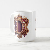 Mug Grand Monogramme D sur Velours Rouge (Devant gauche)