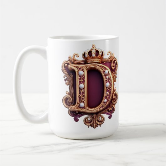 Mug Grand Monogramme D sur Velours Rouge (Gauche)