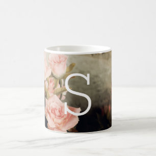 Mug Grand monogramme floral vintage