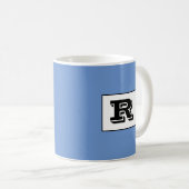 Mug Grand Monogramme noir en gras, bleu (Devant droit)