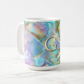 Mug Grand Monogramme ou Nom sur Opale (Devant gauche)