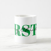 Mug Grand monogramme vert et Joyeux Noël Classique (Centre)