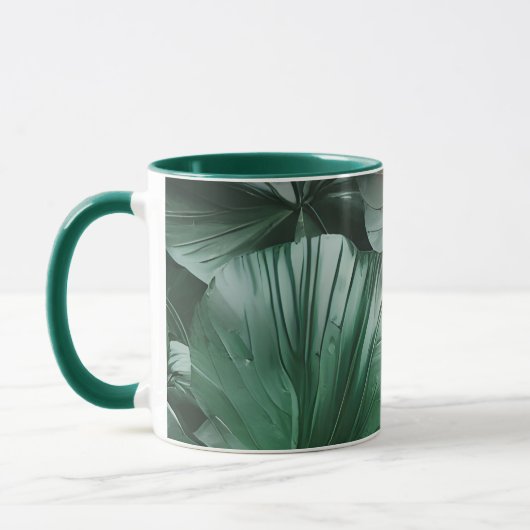 Mug Grand Motif à feuilles foncées (Gauche)