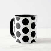 Mug Grand Motif Pois noir (Devant gauche)