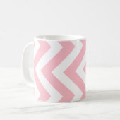 Mug Grand Motif vertical Chevron rose et blanc (Devant gauche)