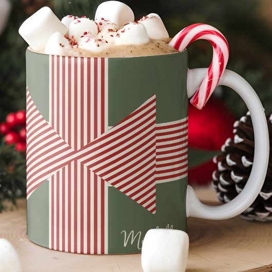 Mug Grand Nœud de Ruban Rayé