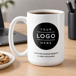 Mug Grand nom d'entreprise personnalisé et logo 15 oz