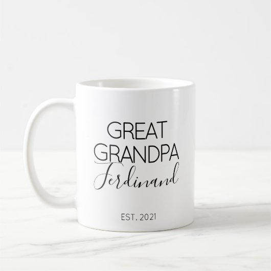 Mug Grand nom grand-père Grossesse Faire-part cadeau (Gauche)
