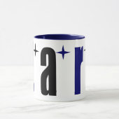 Mug Grand nom "Mary", Dark Royal Blue et Black Stars (Centre)