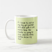 Mug Grand nom vert de mots de culottes de fille (Gauche)