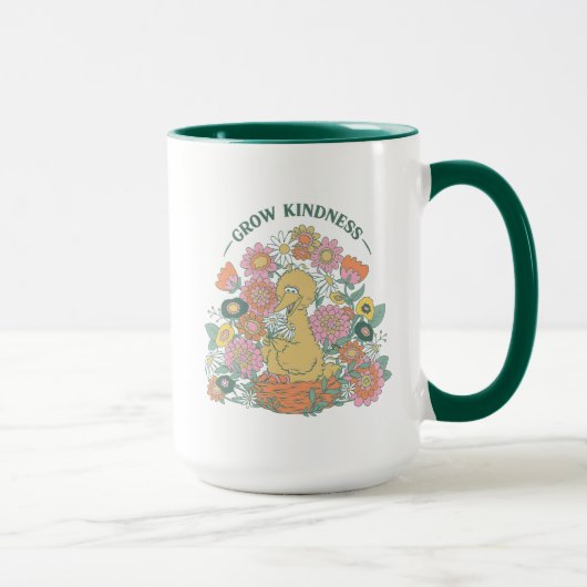 Mug Grand Oiseau | Florale graphique de bonté (Droite)