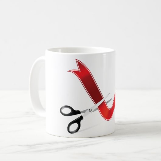 Mug Grand Ouverture Célébration Ciseaux Couper le ruba (Devant gauche)