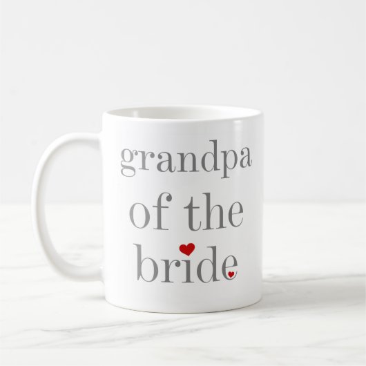 Mug Grand-papa gris des textes de jeune mariée (Gauche)