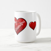 Mug Grand-papa Mug/#1 avec des coeurs (Devant droit)
