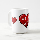 Mug Grand-papa Mug/#1 avec des coeurs (Devant gauche)