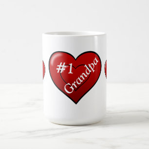 Mug Grand-papa Mug/#1 avec des coeurs