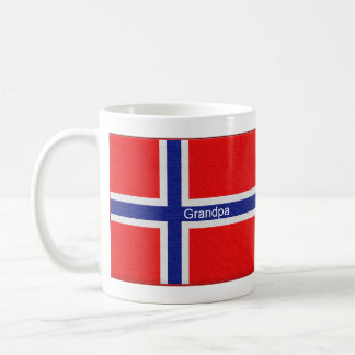 Mug Grand-papa personnalisé par drapeau norvégien