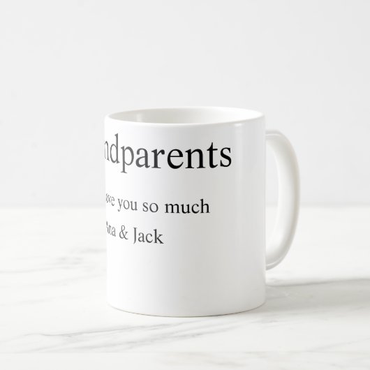 Mug Grand-parents nous vous aimons ajouter nom simple  (Devant droit)