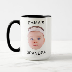 Mug Grand-père Cadeau, Visage de Bébé Personnalisé