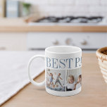 Mug Grand-père de la collection photo Best Papa Ever 4<br><div class="desc">Créez un doux souvenir pour un grand-père bien-aimé cette Fête des pères ou la Journée des grands-parents avec ce design simple qui comprend quatre de vos photos préférées. "Best Papa Ever" apparaît en haut dans les tons bleus.</div>