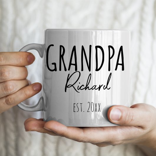 Mug Grand-père et Est personnalisé. Année