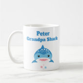 Mug Grand-père personnalisé requin Nom personnalisé (Gauche)