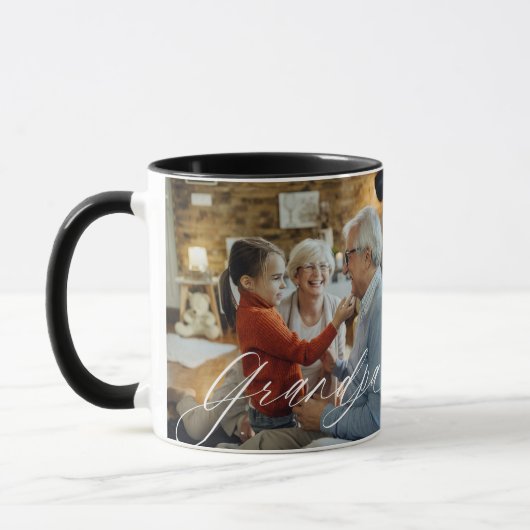 Mug Grand-père Script Coeur Grateful Chaque instant Ph (Gauche)