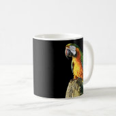 Mug Grand perroquet orange et turquoise sur un tronçon (Devant droit)