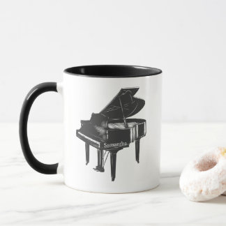 Mug Grand Piano avec le nom Pianiste Piano Enseignant