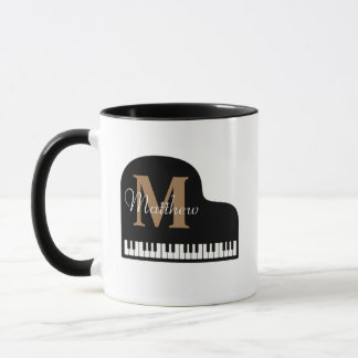 Mug Grand piano Monogramme avec le nom Pianiste