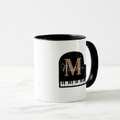 Mug Grand piano Monogramme avec le nom Pianiste (Devant droit)