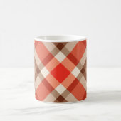 Mug Grand Plaid Moderne, Coral Orange, Brown & Tan (Centre)